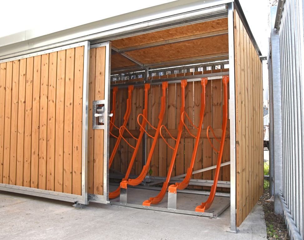 green roof cycle shelter