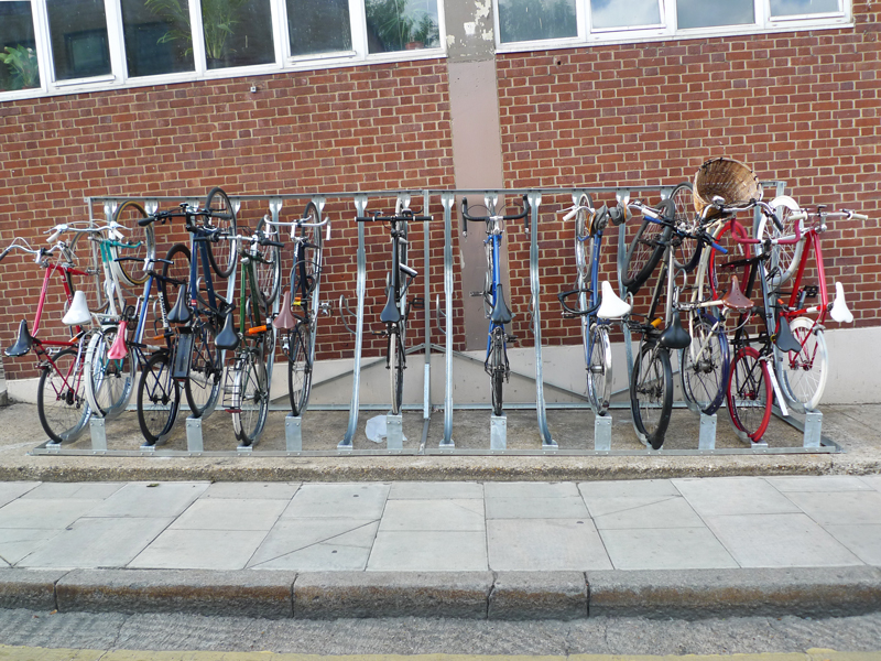 semi vertical bike rack